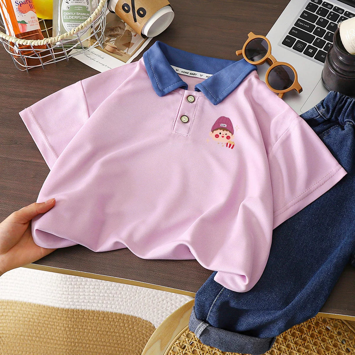 Neues, schnell trocknendes Sommer-Poloshirt für Mädchen