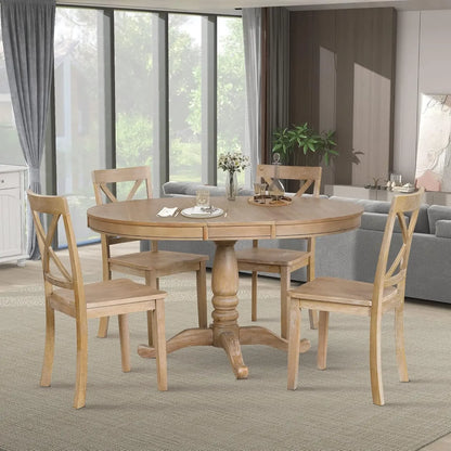 5-Piece White Dining Table Set