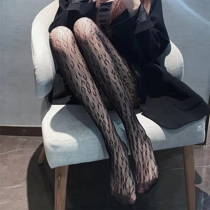 Sexy Leopard Sheer Tights - Silky Gothic Style