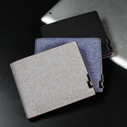 Foldable Denim and Cowhide Wallet