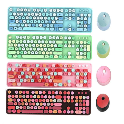 Combo clavier et souris sans fil couleur bonbon