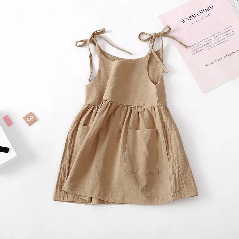 Robe en coton sans manches pour petites filles