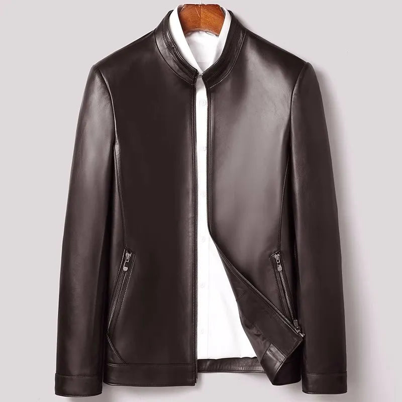 Veste en cuir classique pour hommes