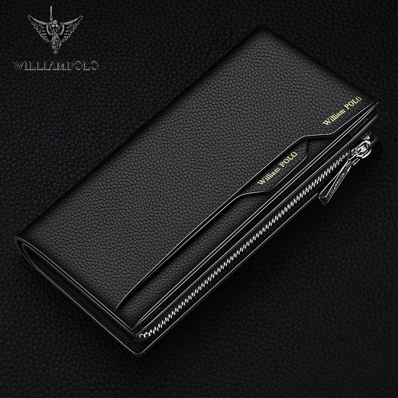 Men's Leather Handbag  Multifunctional Long Card Holder