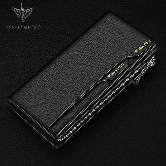 Men's Leather Handbag  Multifunctional Long Card Holder