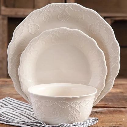 Cowgirl Lace 12-Piece Dinnerware Set