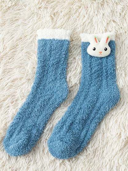 Women's Plush Coral Fleece Socks - Non-Slip Warm Knitted Floor Socks