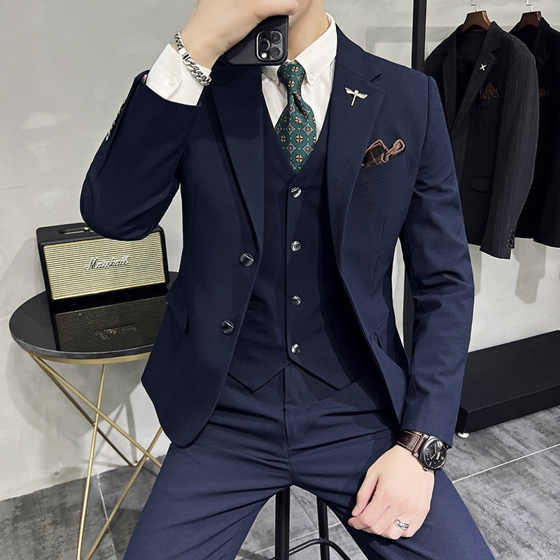Luxury 3-Piece Men's Suit Set - Wedding & Business