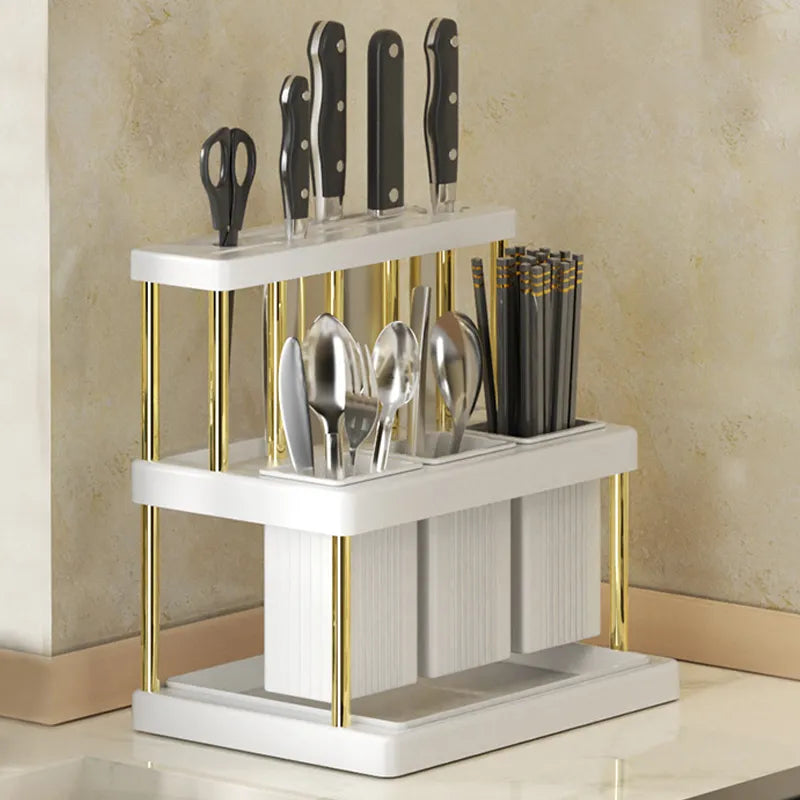 Multifunctional Kitchen Storage Rack with Integrated Box