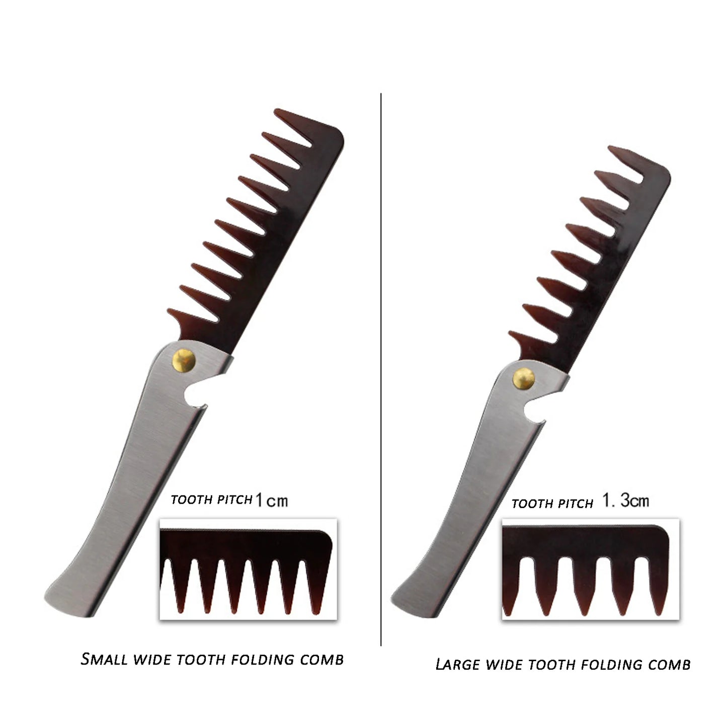 folding comb, steel comb, barber comb, hair comb, beard comb, wide tooth comb, male grooming, men grooming