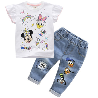 Ensemble 2 pièces Minnie Mickey Enfant T-shirt + Jean