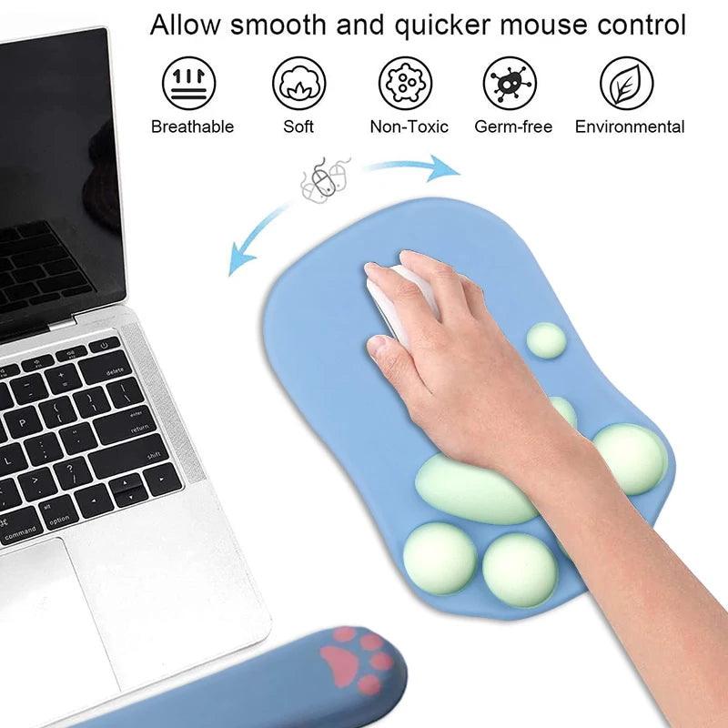 mouse pad, cute mouse pad, computer mouse pad, mouse pad with wrist rest, wrist support mouse pad, silicone mouse pad. mouse pad mat, cat mouse pad