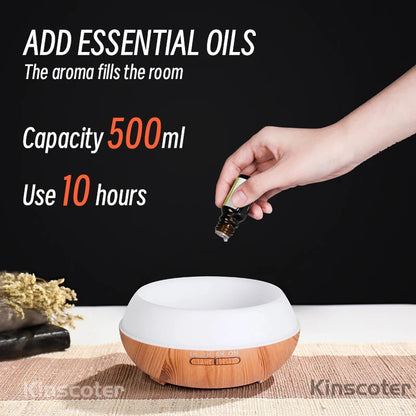 500ml Wood Grain Aromatherapy Essential Oil Diffuser