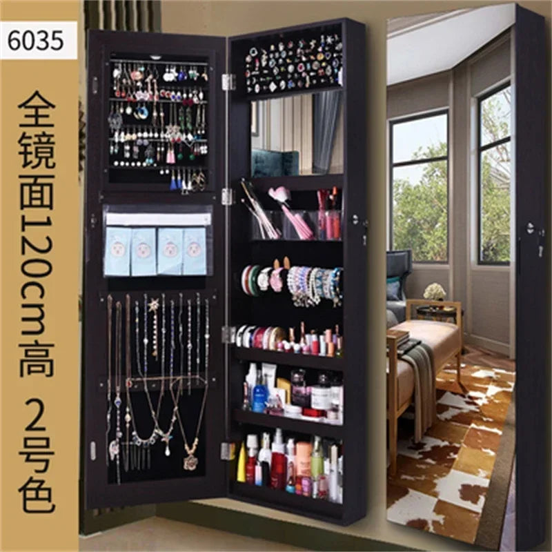 White Vanity Mirror Jewelry Cabinet