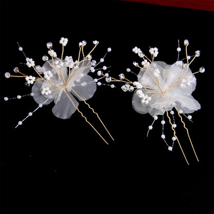 Wedding Hairpin  Bridal Flower U-shaped Hair Forks for Woman