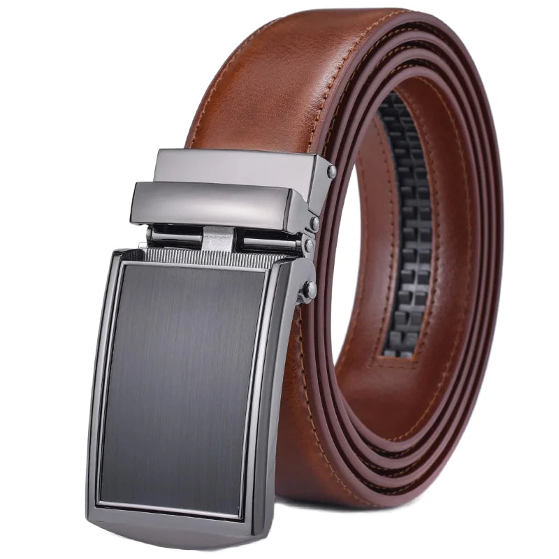 Ceinture à cliquet en cuir de 3,5 cm de large