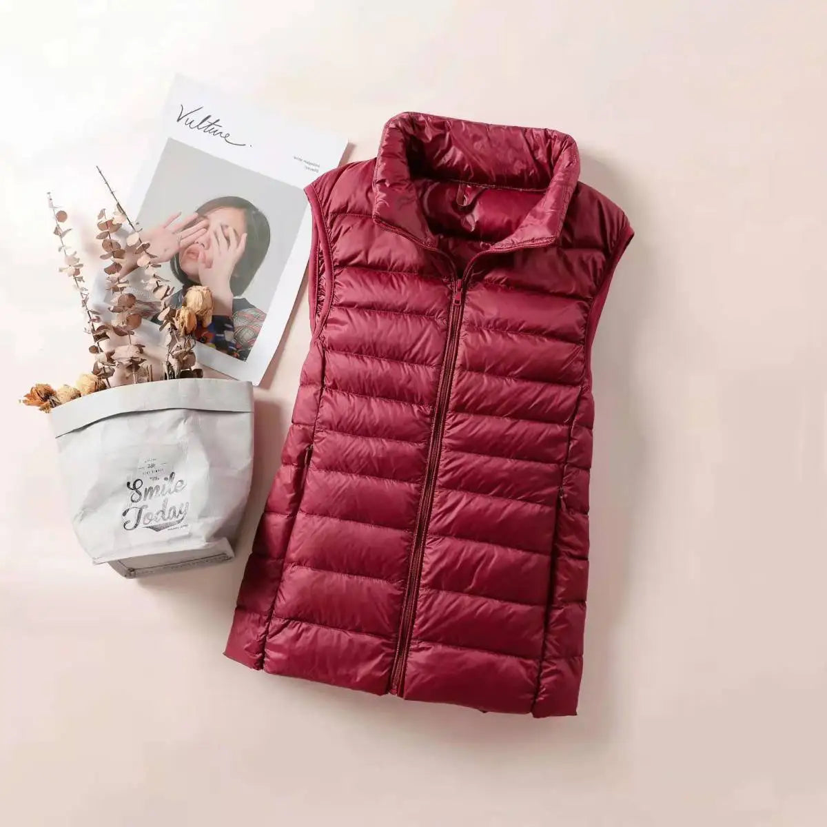 Women's Ultra-Light Slim Down Vest - Windproof & Portable