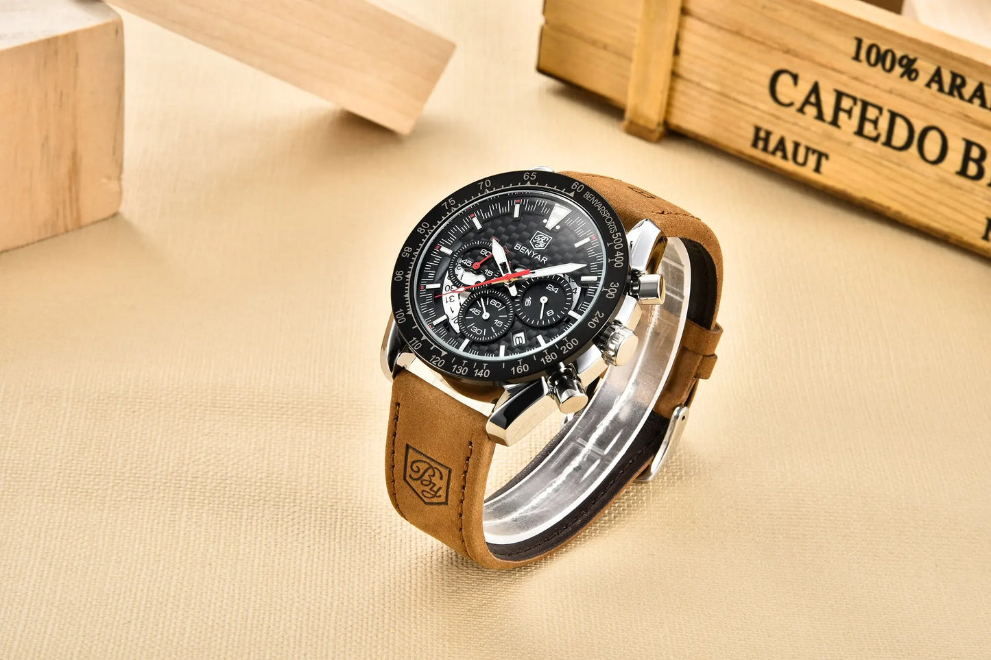 Luxury Chrono Leather Men's Watch