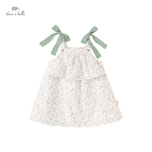 Robe d'été pour filles à imprimé floral sans manches