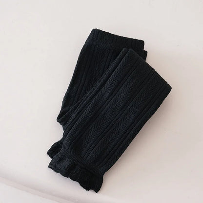 Leggings chauds en coton pour filles - Motif floral en dentelle 