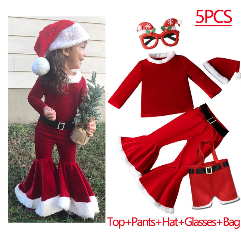 Kids Christmas Elf Costume Set