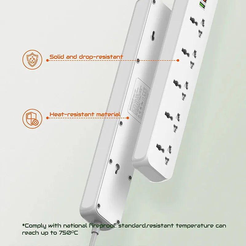 Universal Power Strip 2500W with 2M Cord