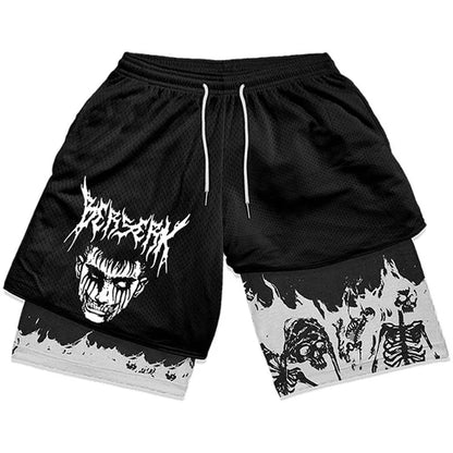 Sportshorts mit Dragon Ball- und One Piece-Anime-Print