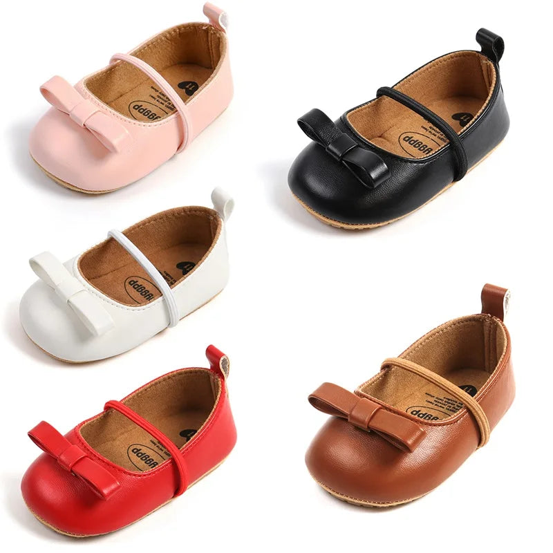 Flache Baby-Prinzessin-Schuhe mit Schleife