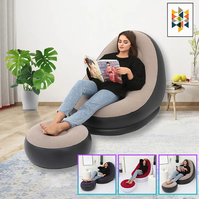 Foldable Inflatable Lazy Sofa Portable Comfort for Living Spaces