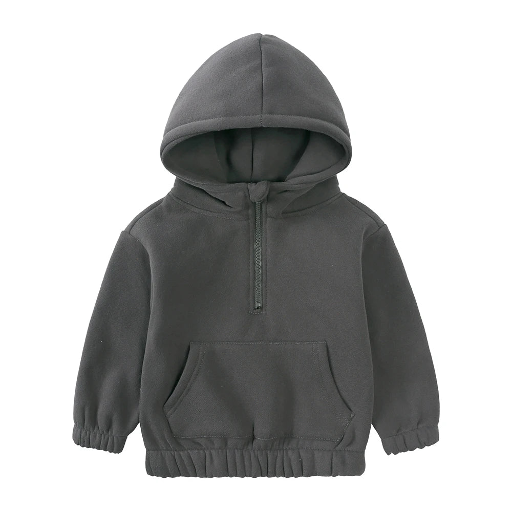 Toddler Winter Clothing with Plush Hooded Sweater