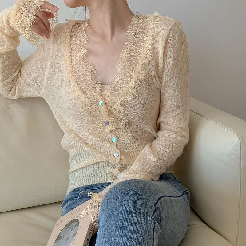 Women's Single Breasted Embroidered Cardigan Sweater