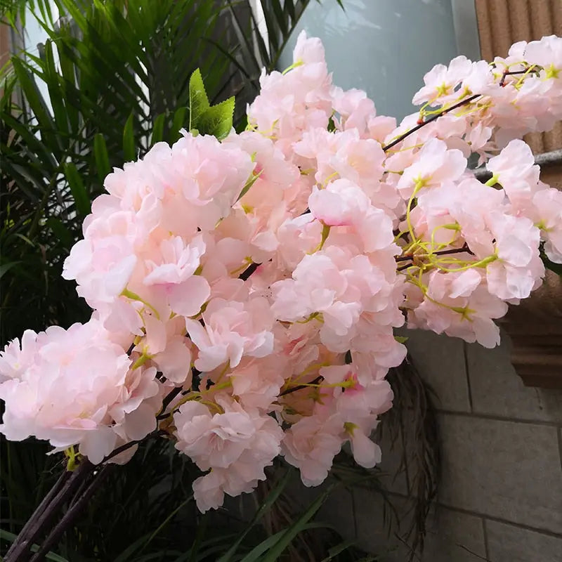 Cherry Blossom Silk Branch - 80cm Imitation Flower for Wedding & Home Decor