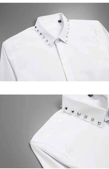 Luxury Rivet-Embellished Shirt