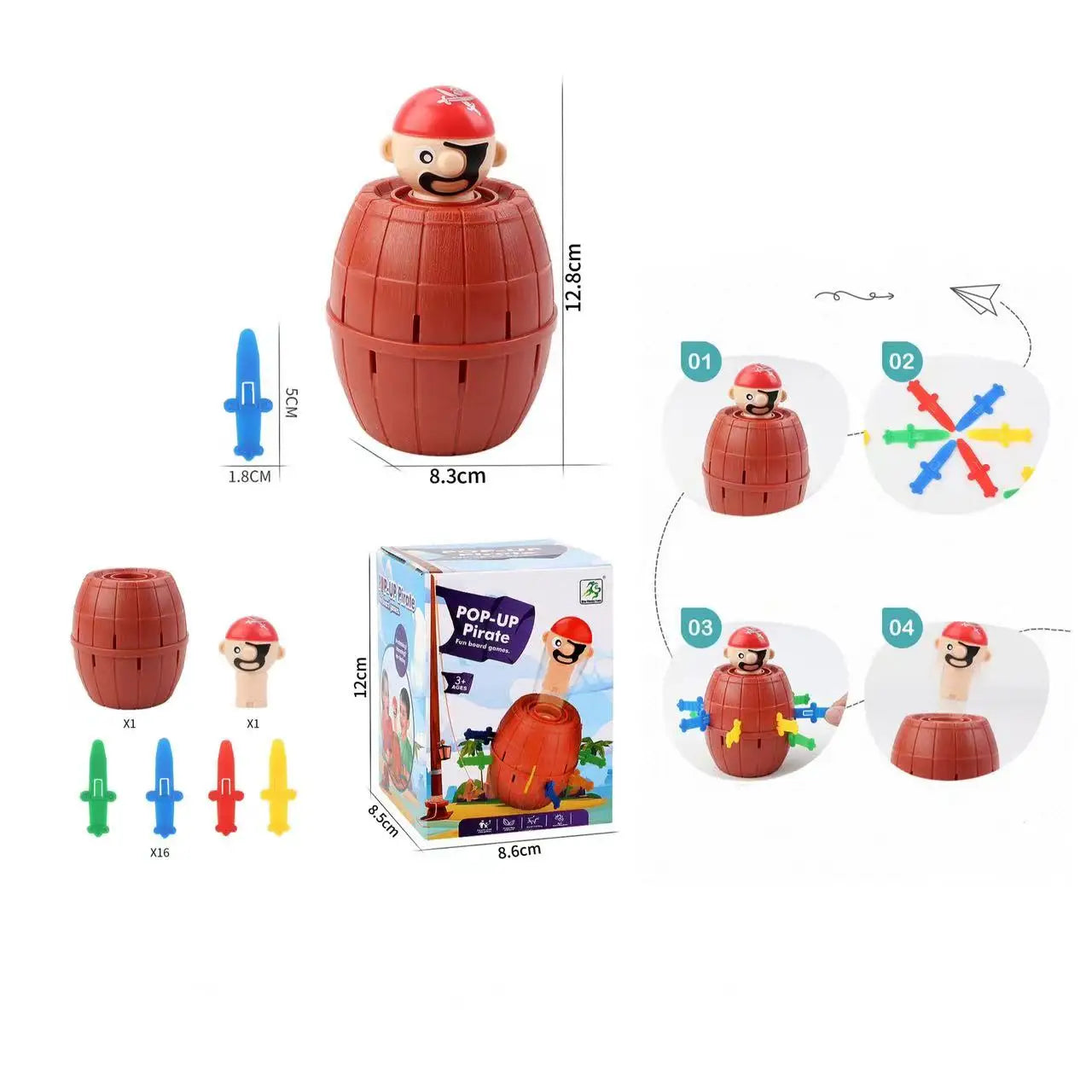 Jeu de baril de pirates sauteurs – Jouet familial amusant