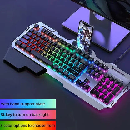 RGB Backlit Mechanical Gaming Keyboard 104 Keys Wired Waterproof