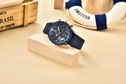 Montre de luxe Chrono en cuir pour hommes