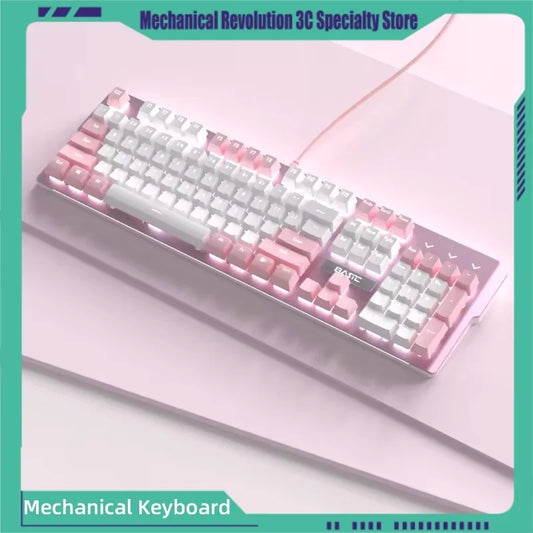 Niedliches rosa Gaming-Tastatur- und Maus-Set