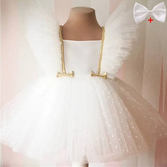 Robe de baptême blanche élégante pour bébé de 12 mois