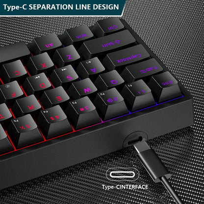 K620 Mini-Gaming-Tastatur mit mechanischer Tastatur – 61 Tasten RGB