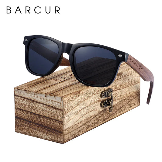 Men UV400 Black Walnut Wood Sunglasses