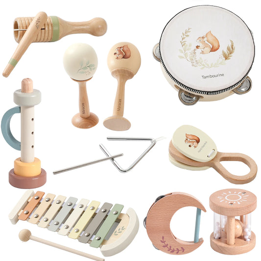 Kit de percussions musicales pour trompette et tambour, 5 pièces/4 pièces, pour enfants