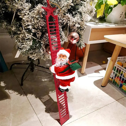 Décor de Noël avec échelle d'escalade électrique