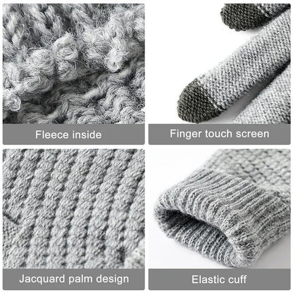 Winter Warm Knit Gloves – Touchscreen Compatible