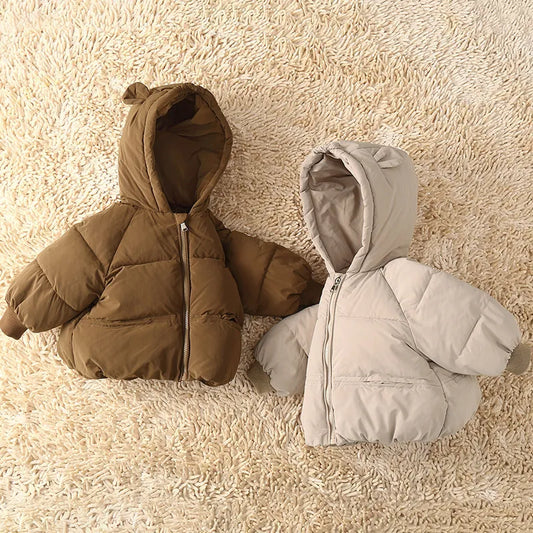 Winterwarme Plüsch-Oberbekleidung, verdickte Daunenjacken für Kinder