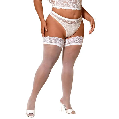 Extra lange Spitzenstrümpfe für große Frauen 