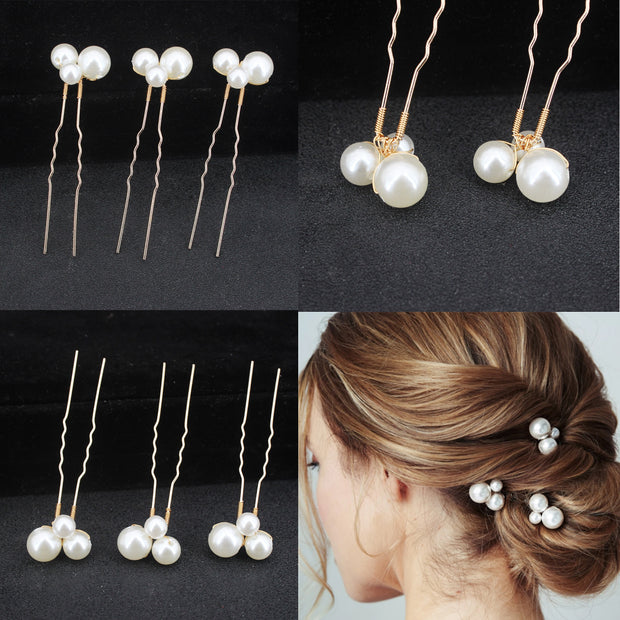Pearl Bridal Hairpins Set - Elegant Hair Accessories