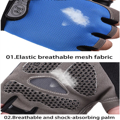 Breathable Half-Finger Cycling & Gym Gloves - Anti-Slip Design