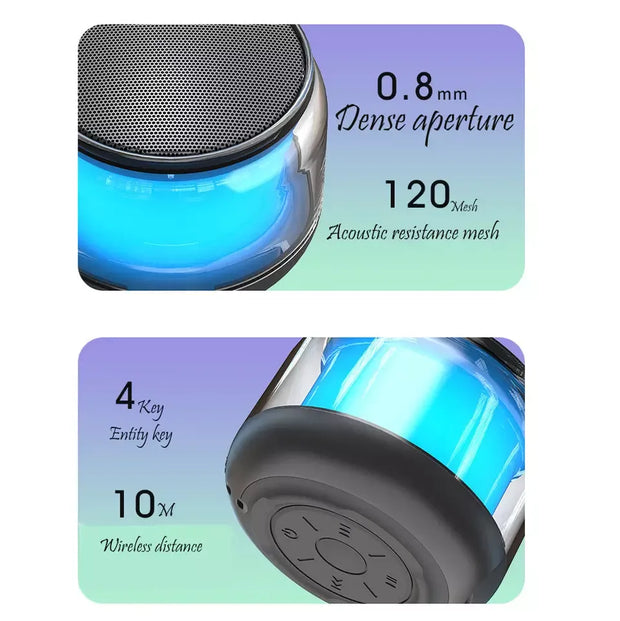 New Bluetooth Speaker Portable Subwoofer Colorful Lights