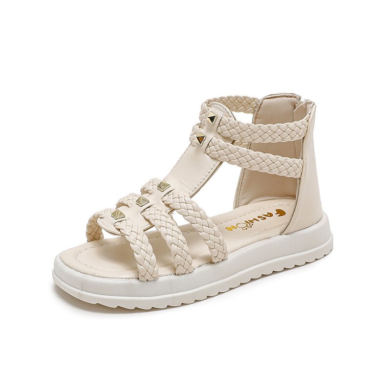 Chic Girls' Open Toe Braided Sandals