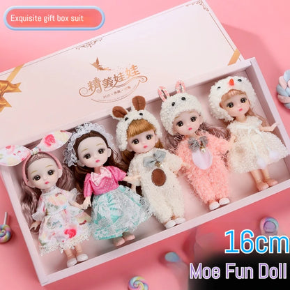 Ensemble de 5 poupées articulées BJD - 16 cm